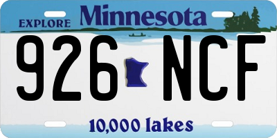MN license plate 926NCF
