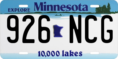 MN license plate 926NCG