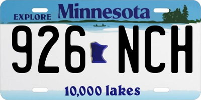 MN license plate 926NCH