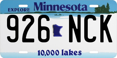 MN license plate 926NCK