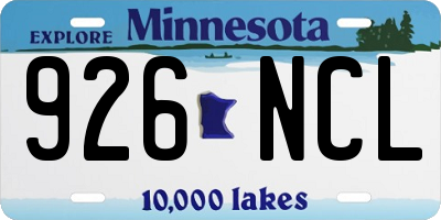 MN license plate 926NCL