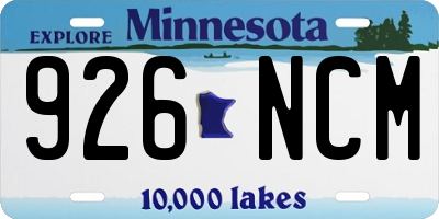 MN license plate 926NCM