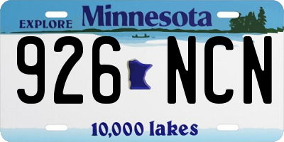 MN license plate 926NCN