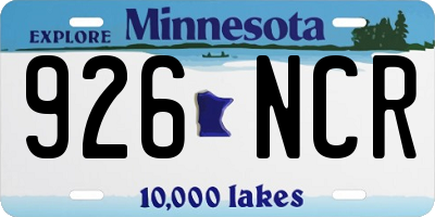 MN license plate 926NCR