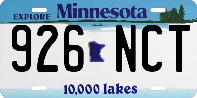 MN license plate 926NCT