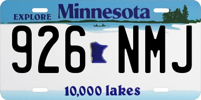 MN license plate 926NMJ