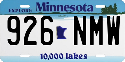 MN license plate 926NMW