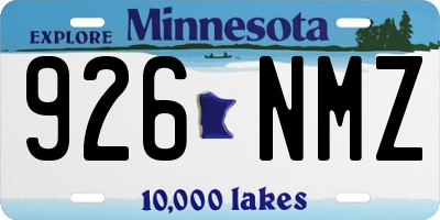 MN license plate 926NMZ