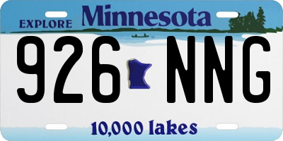 MN license plate 926NNG