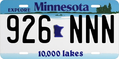 MN license plate 926NNN