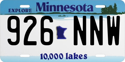 MN license plate 926NNW