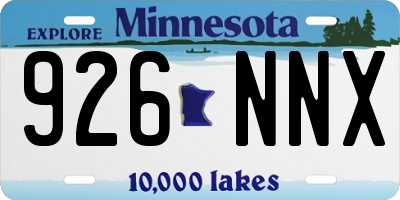 MN license plate 926NNX