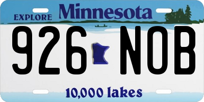 MN license plate 926NOB