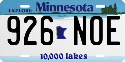 MN license plate 926NOE