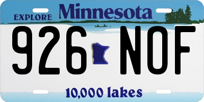 MN license plate 926NOF