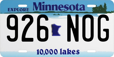 MN license plate 926NOG