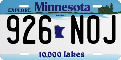 MN license plate 926NOJ