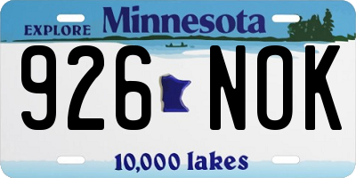 MN license plate 926NOK