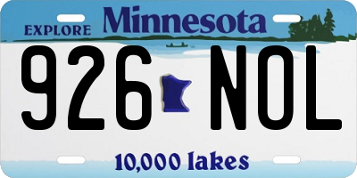 MN license plate 926NOL