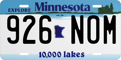 MN license plate 926NOM