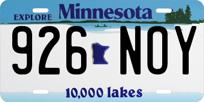 MN license plate 926NOY