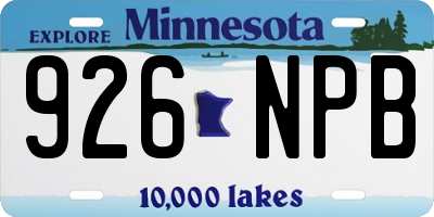 MN license plate 926NPB