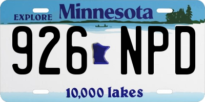 MN license plate 926NPD