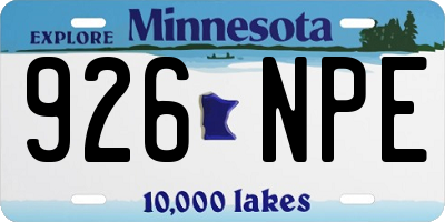 MN license plate 926NPE