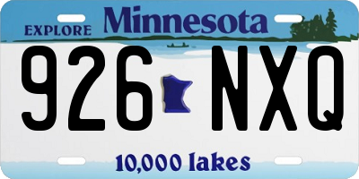 MN license plate 926NXQ