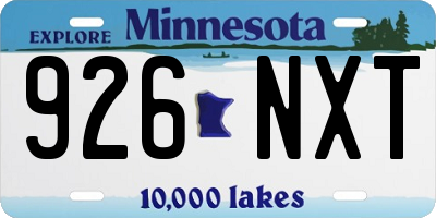MN license plate 926NXT