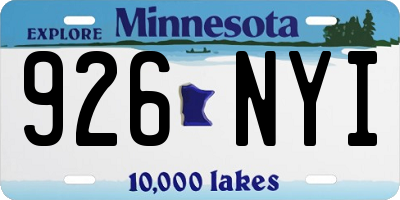 MN license plate 926NYI