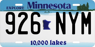 MN license plate 926NYM