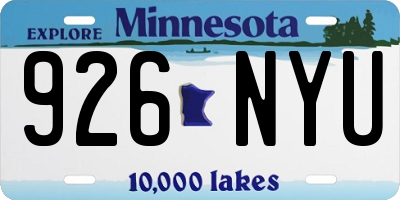 MN license plate 926NYU