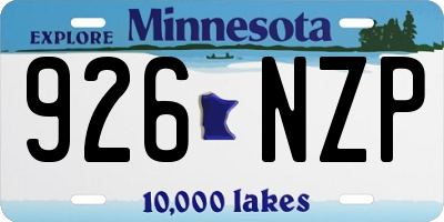MN license plate 926NZP