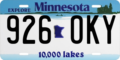 MN license plate 926OKY
