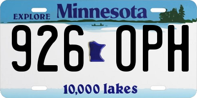 MN license plate 926OPH