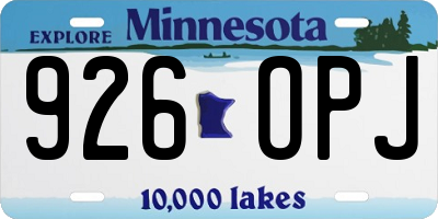 MN license plate 926OPJ