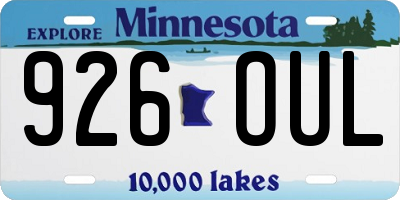 MN license plate 926OUL