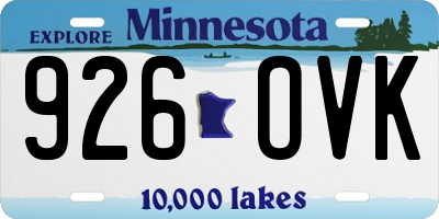 MN license plate 926OVK