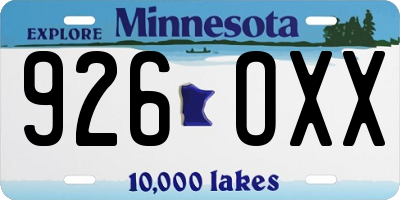 MN license plate 926OXX
