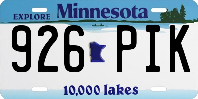 MN license plate 926PIK