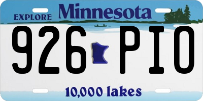 MN license plate 926PIO
