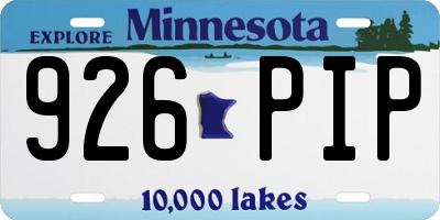 MN license plate 926PIP