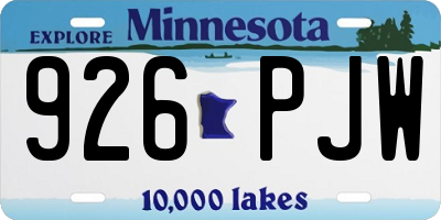 MN license plate 926PJW