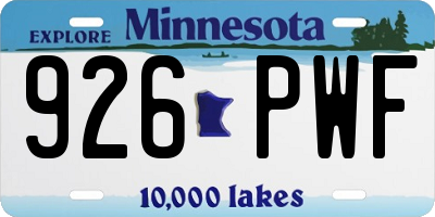 MN license plate 926PWF