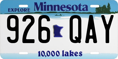 MN license plate 926QAY