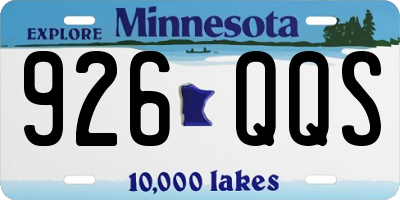 MN license plate 926QQS