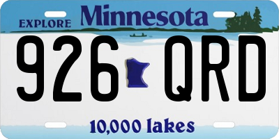 MN license plate 926QRD