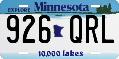 MN license plate 926QRL