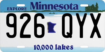 MN license plate 926QYX